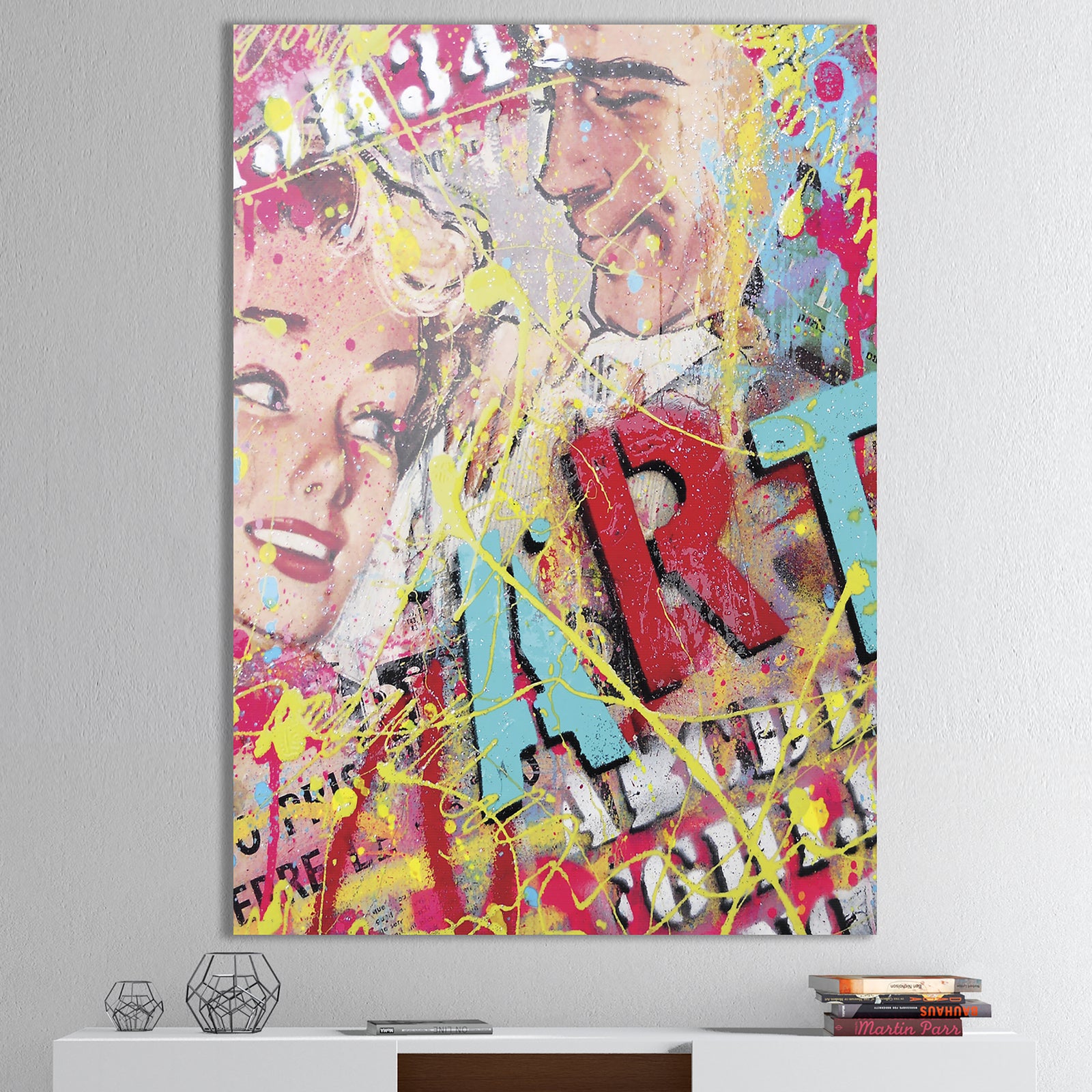 Old Style Newspaper Street Art Collage IV - Modern & Contemporary Canvas Art Print