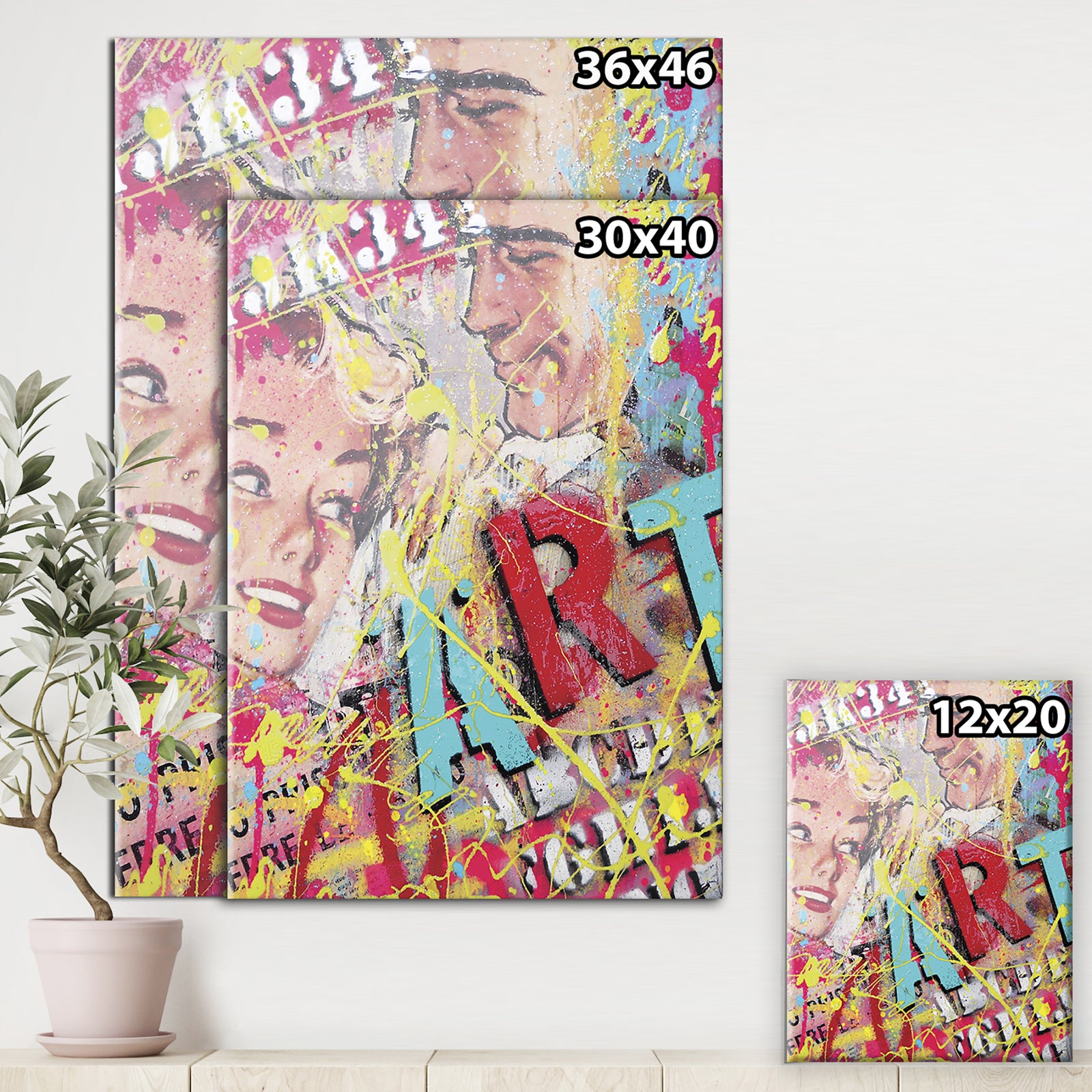 Old Style Newspaper Street Art Collage IV - Modern & Contemporary Canvas Art Print