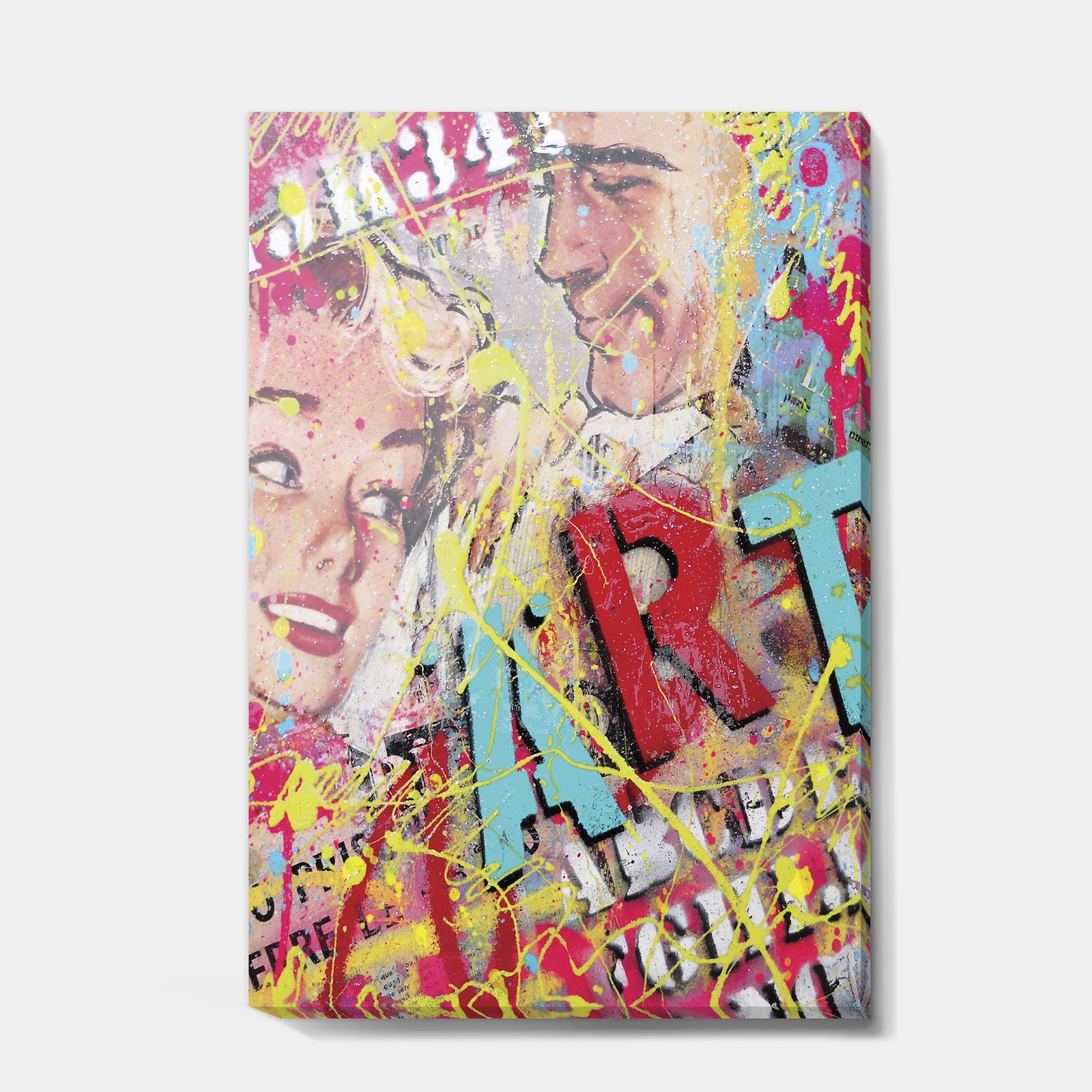 Old Style Newspaper Street Art Collage IV - Modern & Contemporary Canvas Art Print