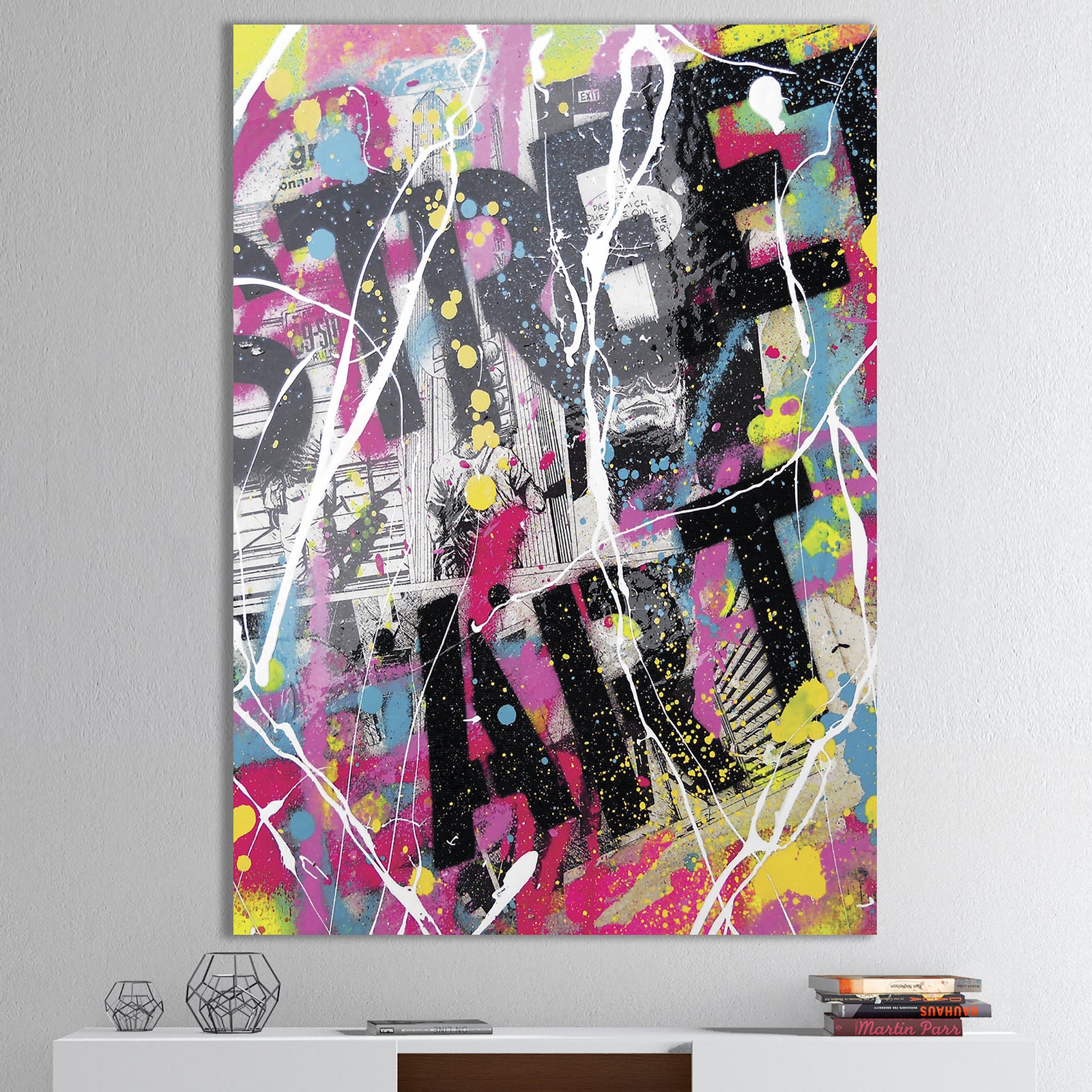 Old Style Newspaper Street Art Collage V - Modern & Contemporary Gallery-wrapped Canvas