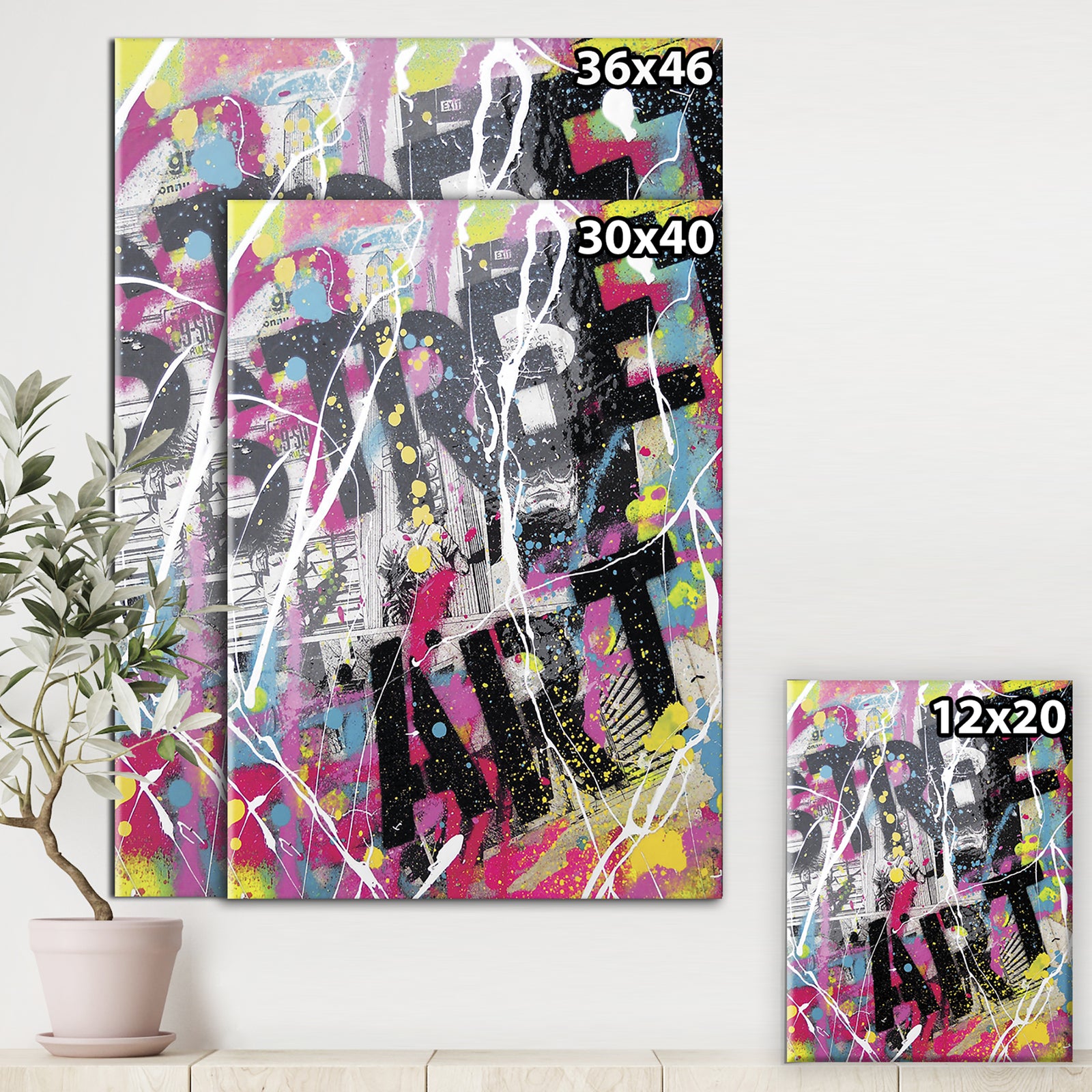 Old Style Newspaper Street Art Collage V - Modern & Contemporary Gallery-wrapped Canvas