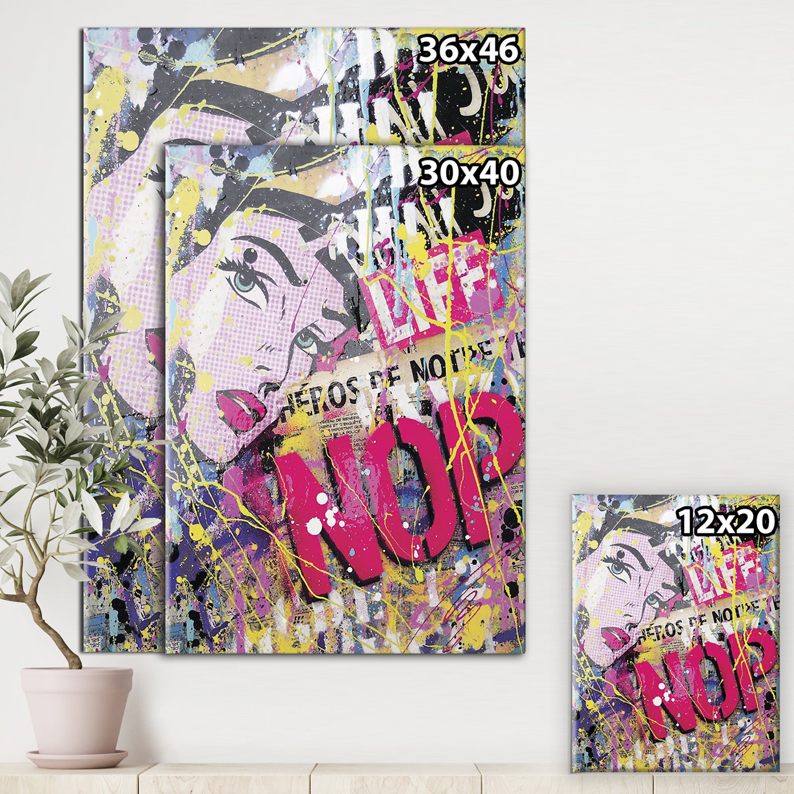 Old Style Newspaper Street Art Collage VI - Modern & Contemporary Canvas Artwork