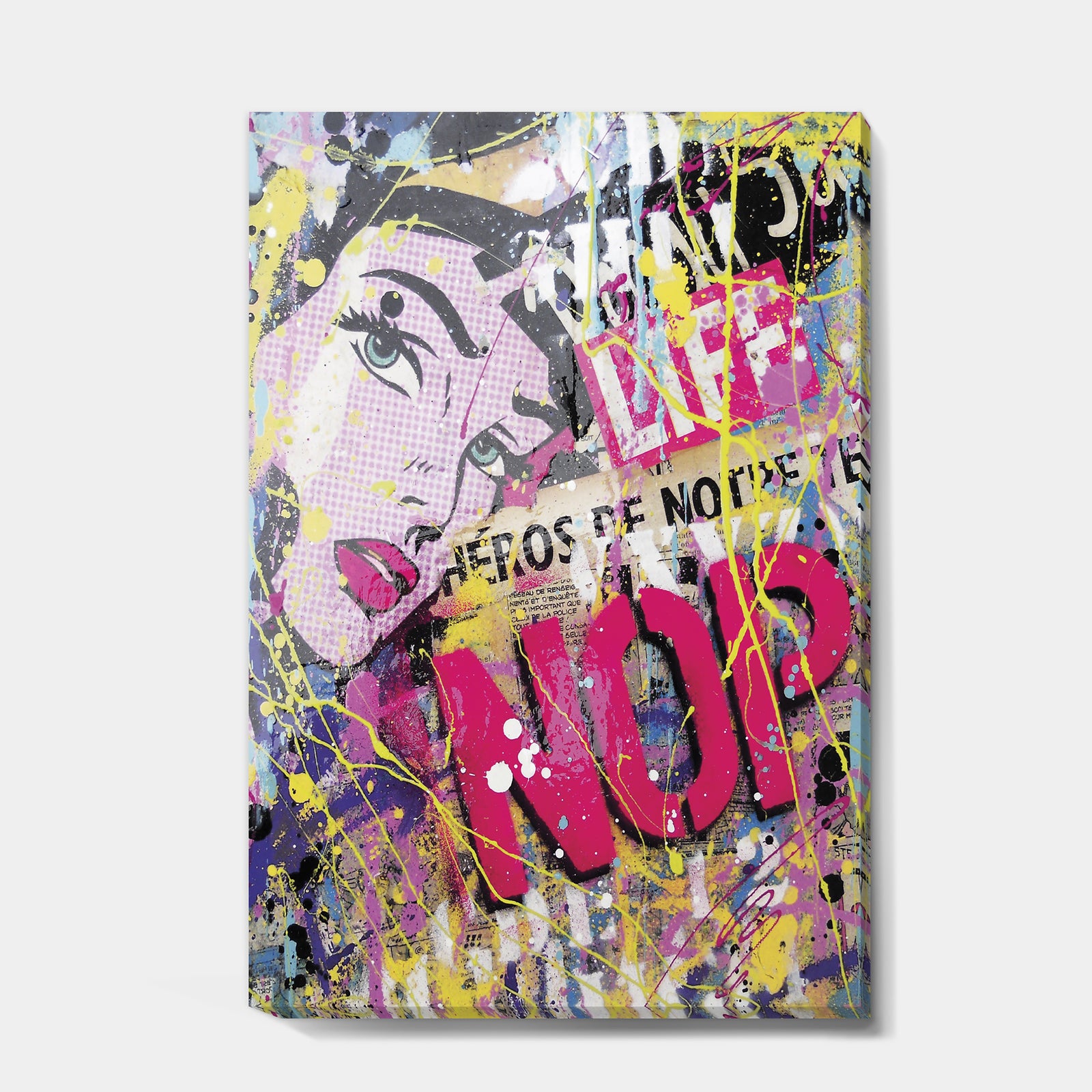 Old Style Newspaper Street Art Collage VI - Modern & Contemporary Canvas Artwork