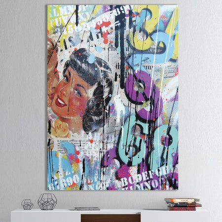 Old Style Newspaper Street Art Collage VII - Modern & Contemporary Canvas Wall Art