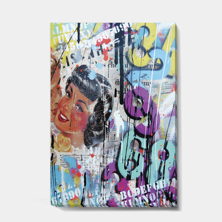 Old Style Newspaper Street Art Collage VII - Modern & Contemporary Canvas Wall Art