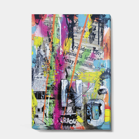 Old Style Newspaper Street Art Collage VIII - Modern & Contemporary Gallery-wrapped Canvas