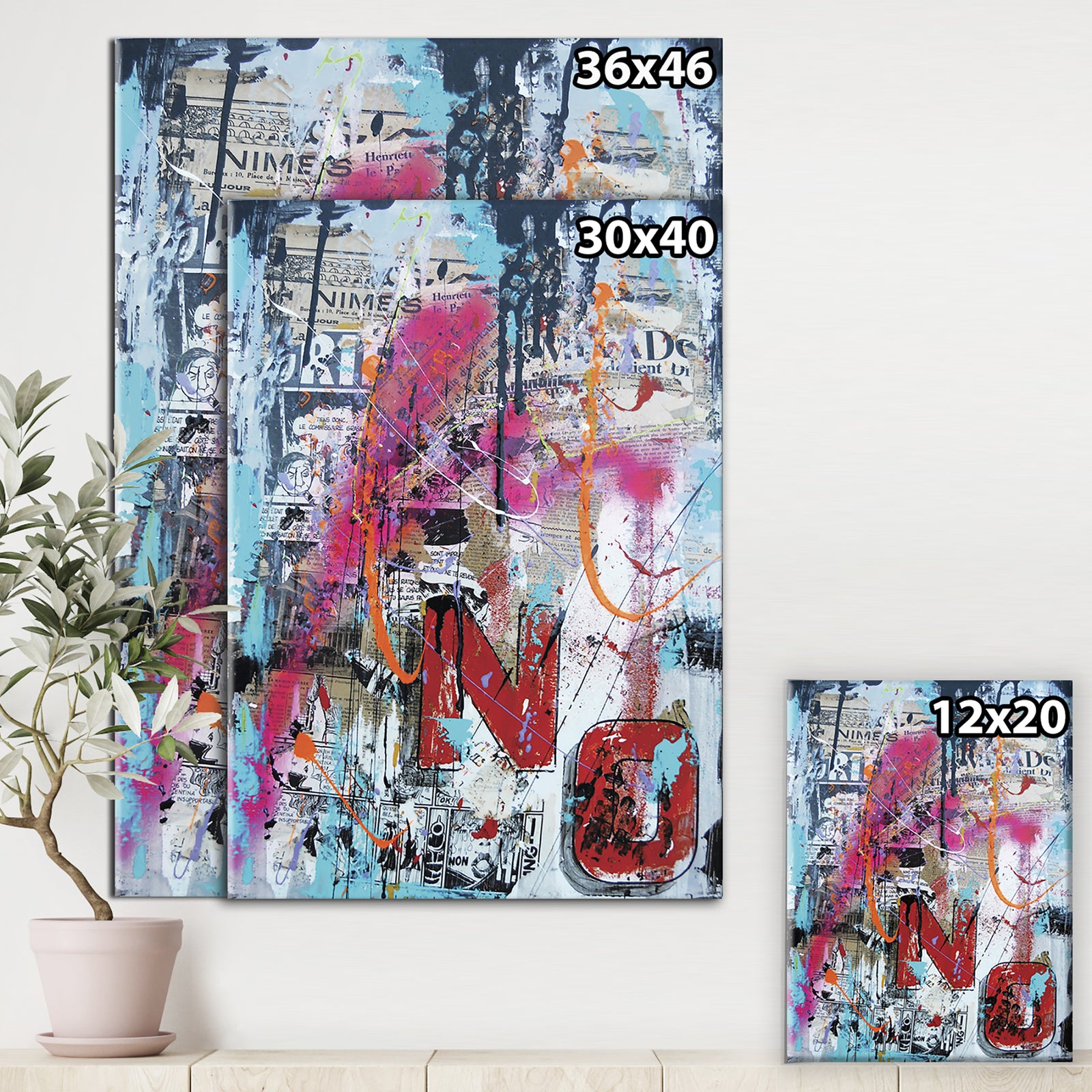 Old Style Newspaper Street Art Collage IX - Modern & Contemporary Canvas Artwork