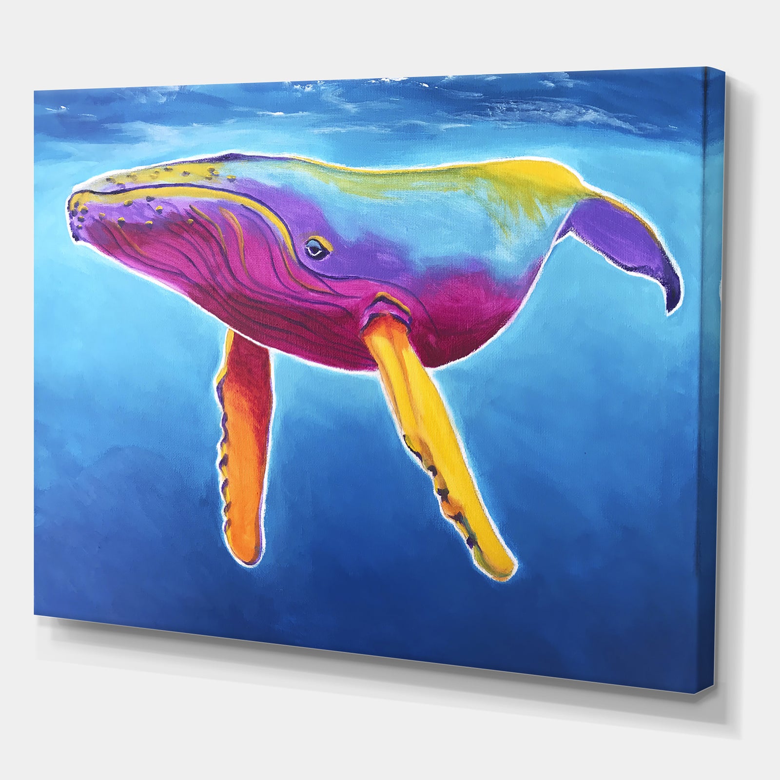 Humpback Whale - Rainbow - Nautical & Coastal Canvas Wall Art