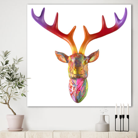 Rainbow Antlers - Modern & Contemporary Canvas Artwork