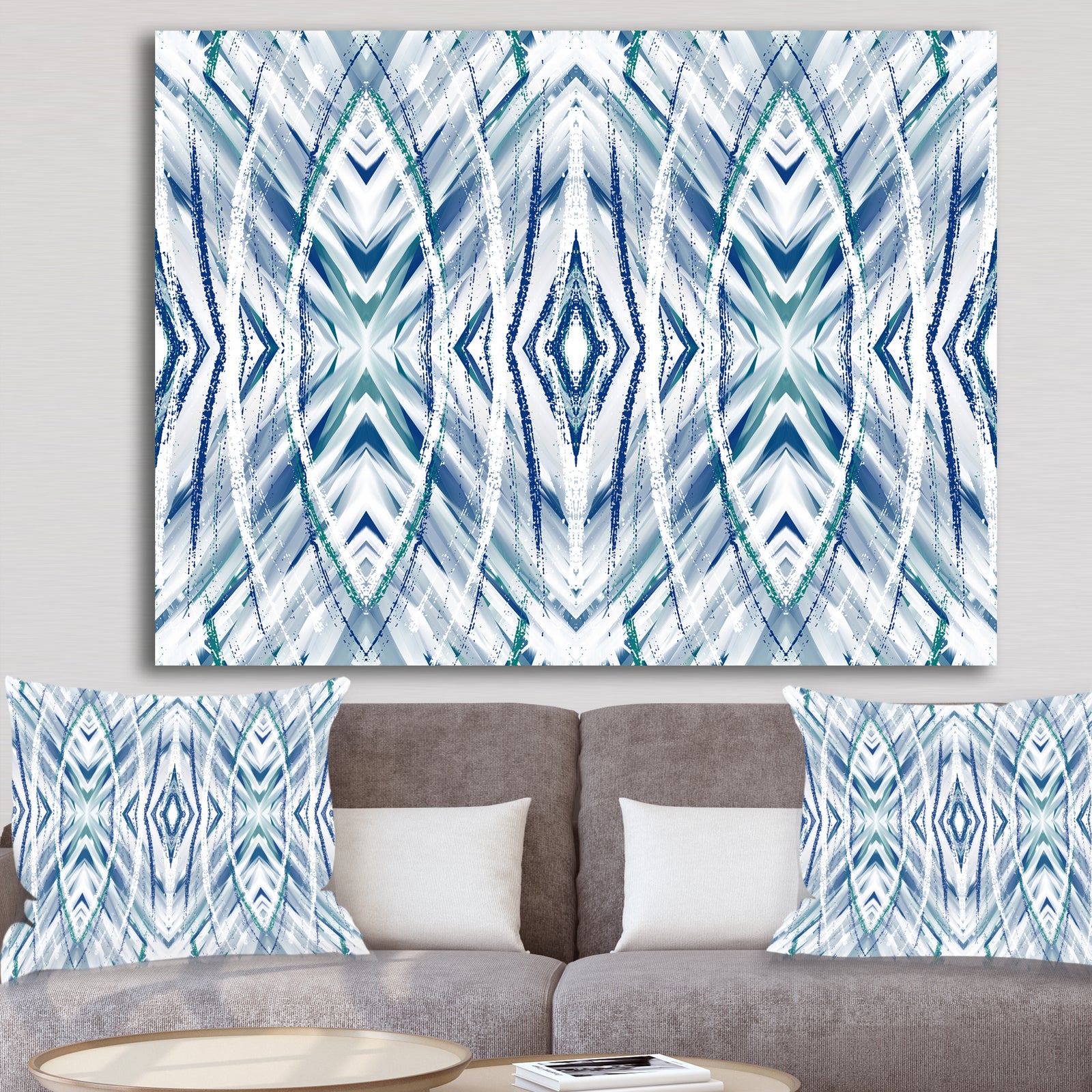 Blue Streaks II - Mid-Century Modern Canvas Wall Art