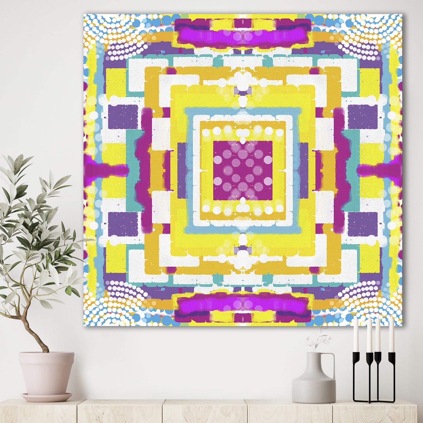 Boxed Out Small - Mid-Century Modern Gallery-wrapped Canvas