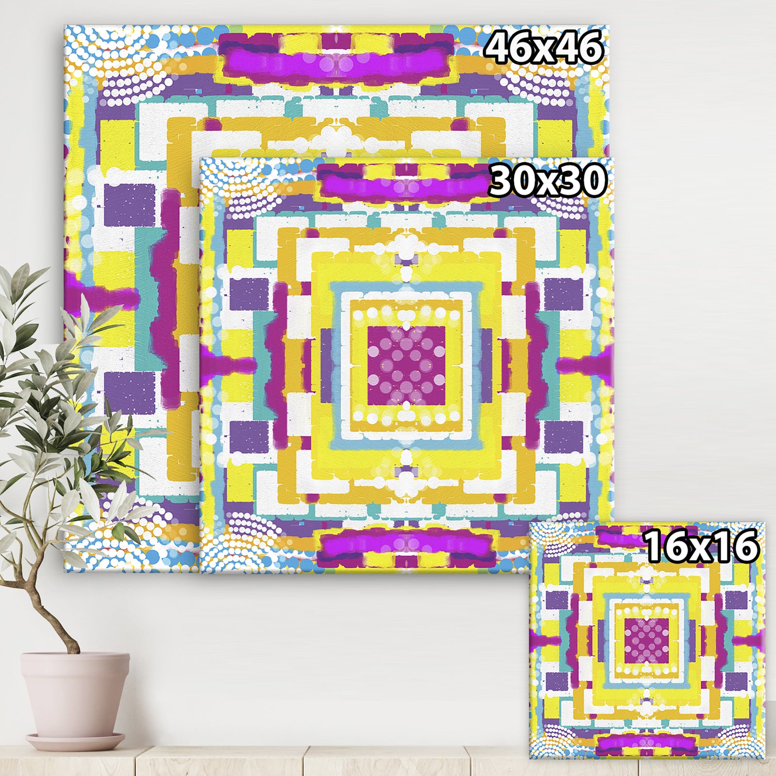 Boxed Out Small - Mid-Century Modern Gallery-wrapped Canvas