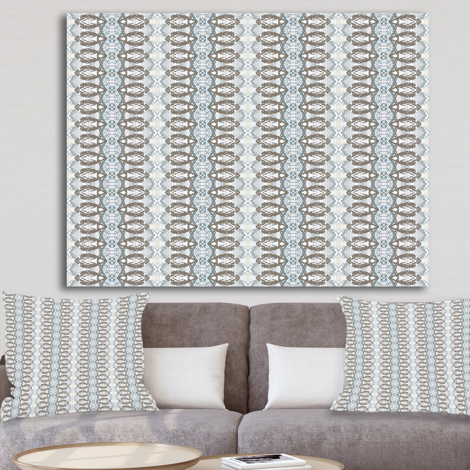 Embossed Teal Pattern III - Mid-Century Modern Canvas Artwork