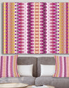 Yellow And Purple Triangular Pattern - Mid-Century Modern Canvas Wall Art