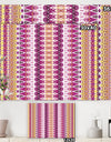 Yellow And Purple Triangular Pattern - Mid-Century Modern Canvas Wall Art