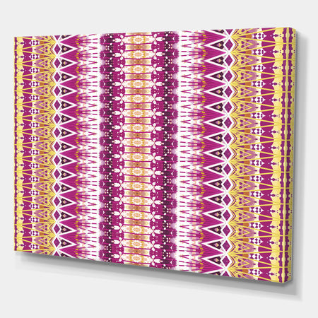 Yellow And Purple Triangular Pattern - Mid-Century Modern Canvas Wall Art