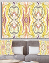 Yellow And Purple Heart Pattern - Mid-Century Modern Canvas Art Print