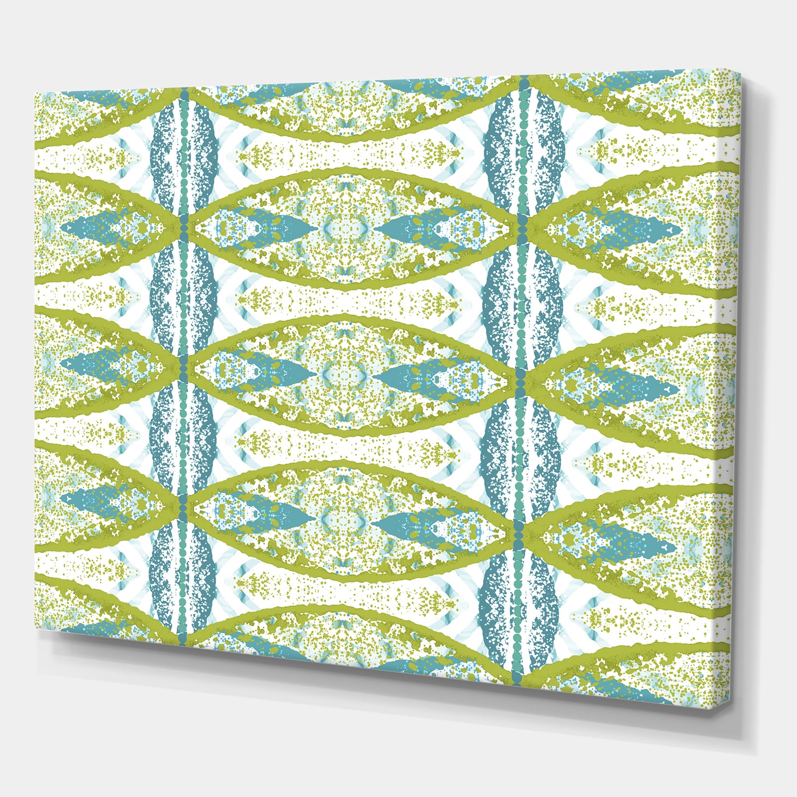 Embossed Teal Pattern II - Mid-Century Modern Gallery-wrapped Canvas