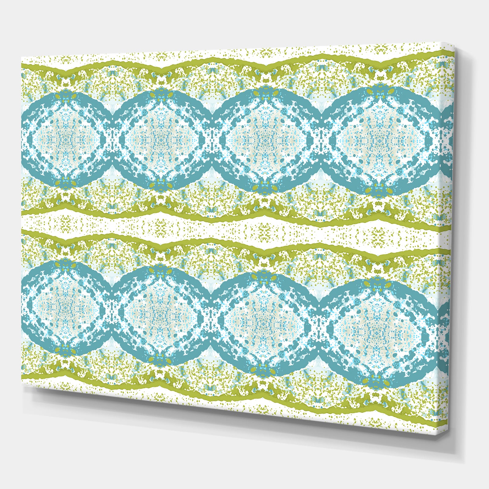 Embossed Teal Pattern IV - Mid-Century Modern Canvas Artwork