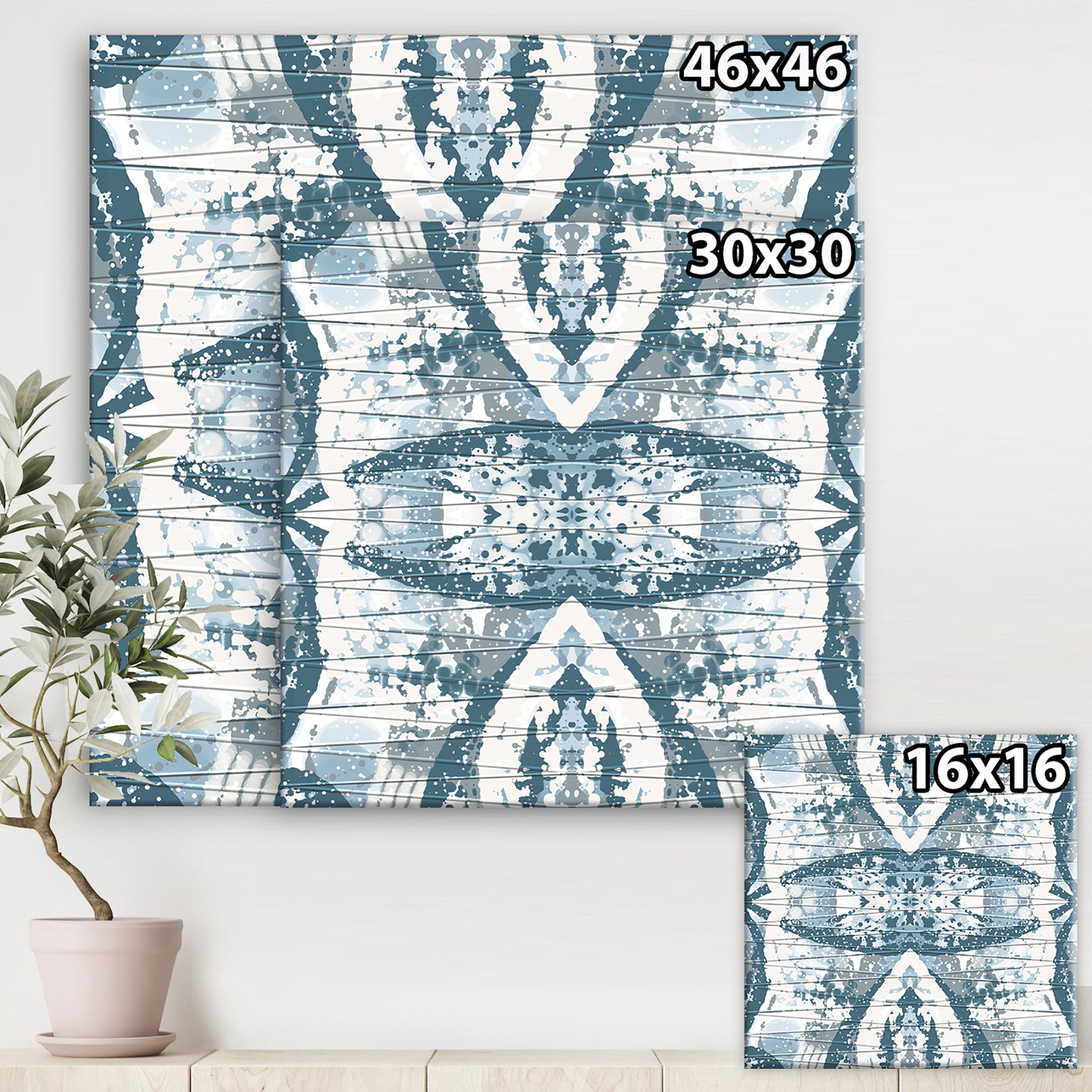 Embossed Teal Pattern I - Mid-Century Modern Canvas Wall Art