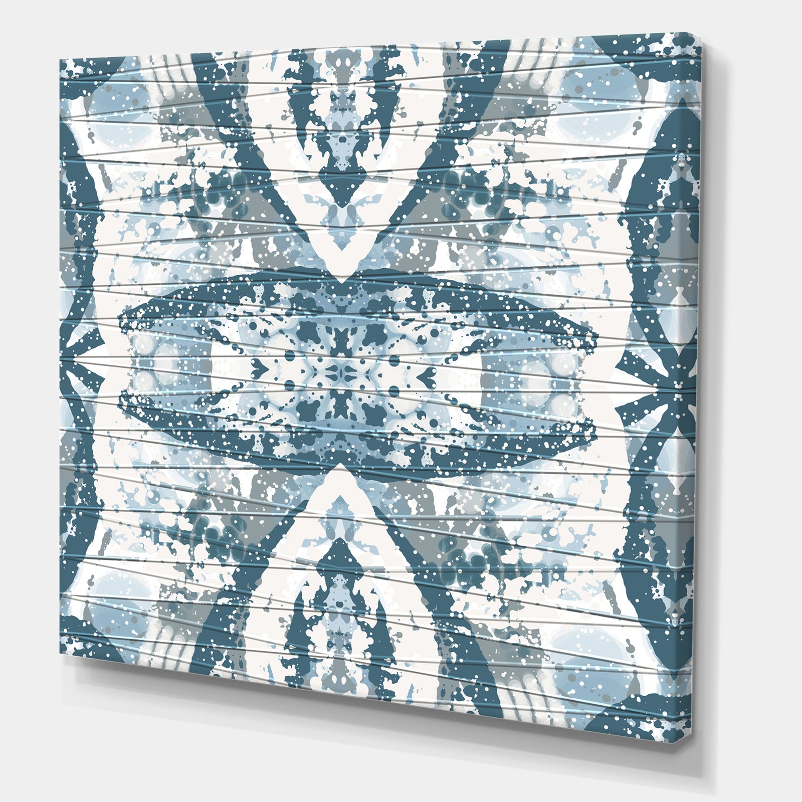 Embossed Teal Pattern I - Mid-Century Modern Canvas Wall Art