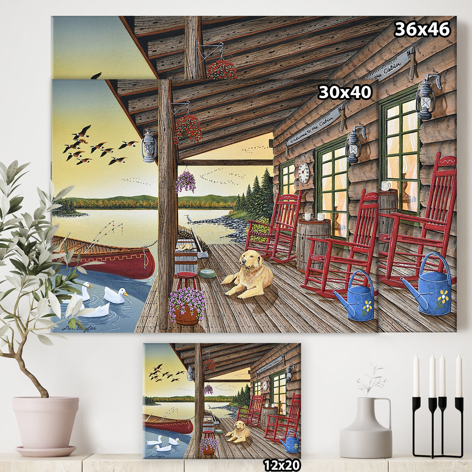 Welcome to the Cabin - Lake House Gallery-wrapped Canvas