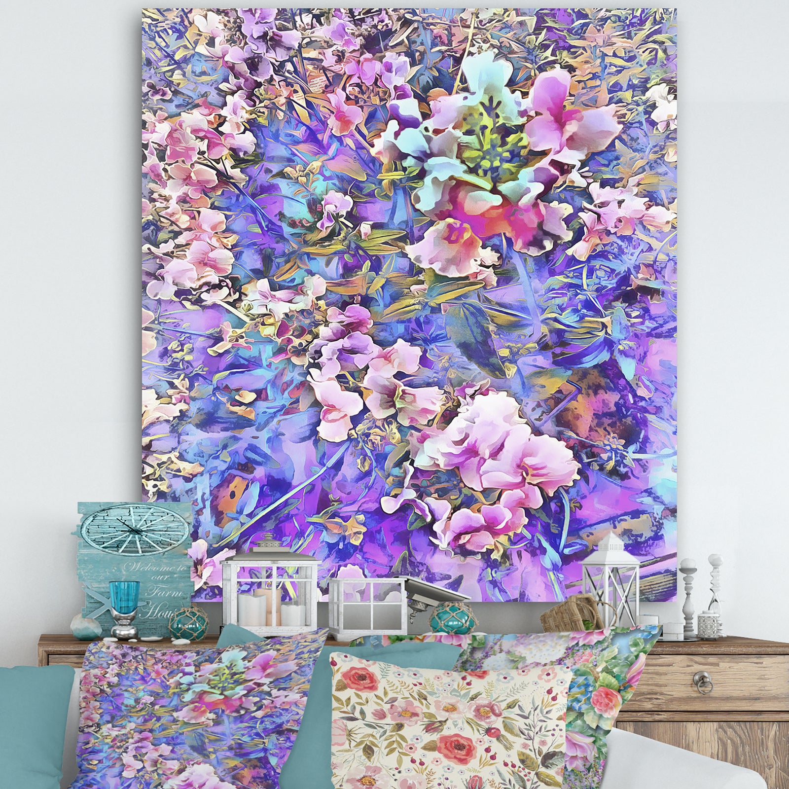 Pink and Blue Fusion - Cottage Gallery-wrapped Canvas