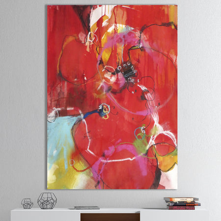Blooming Red - Modern & Contemporary Gallery-wrapped Canvas