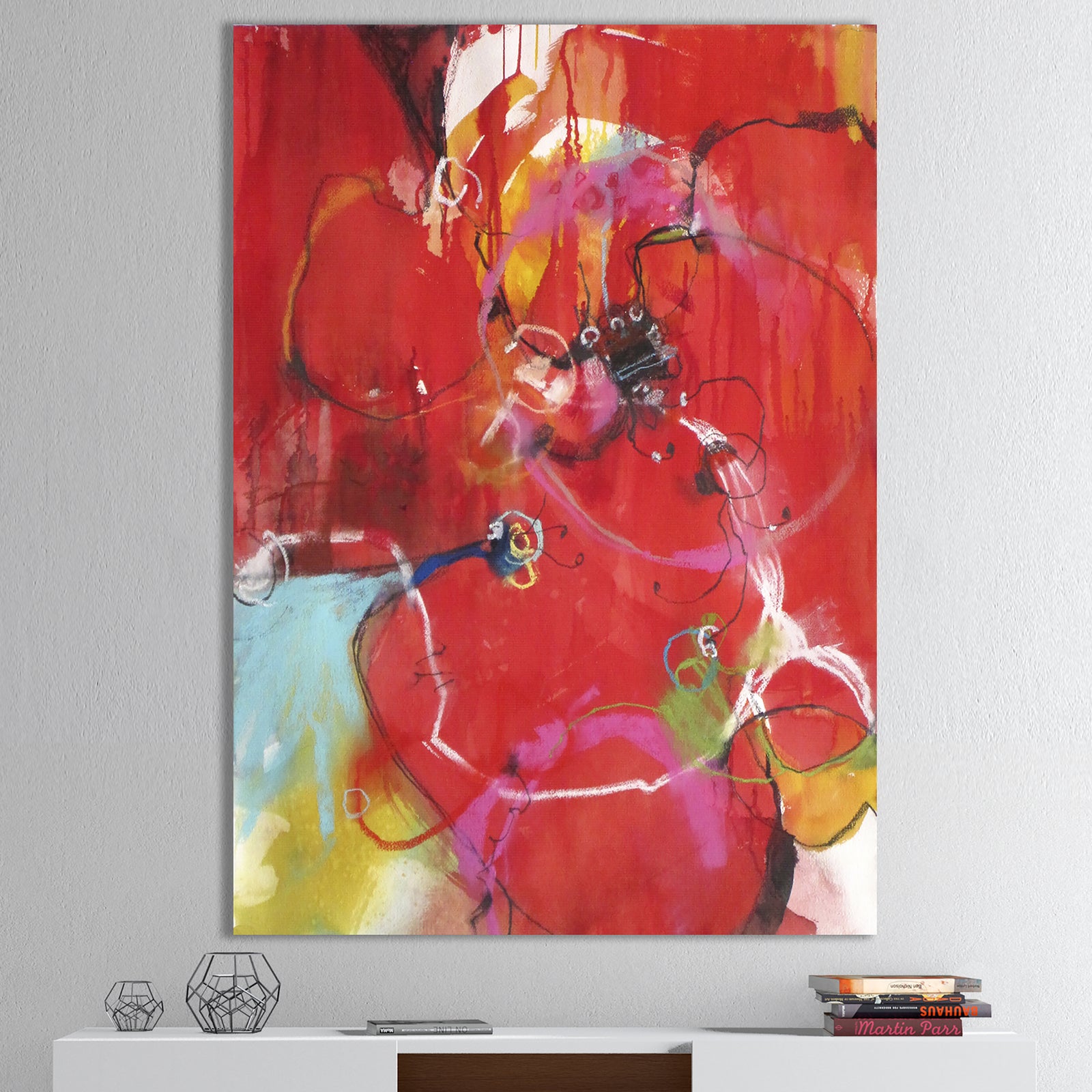 Blooming Red - Modern & Contemporary Gallery-wrapped Canvas