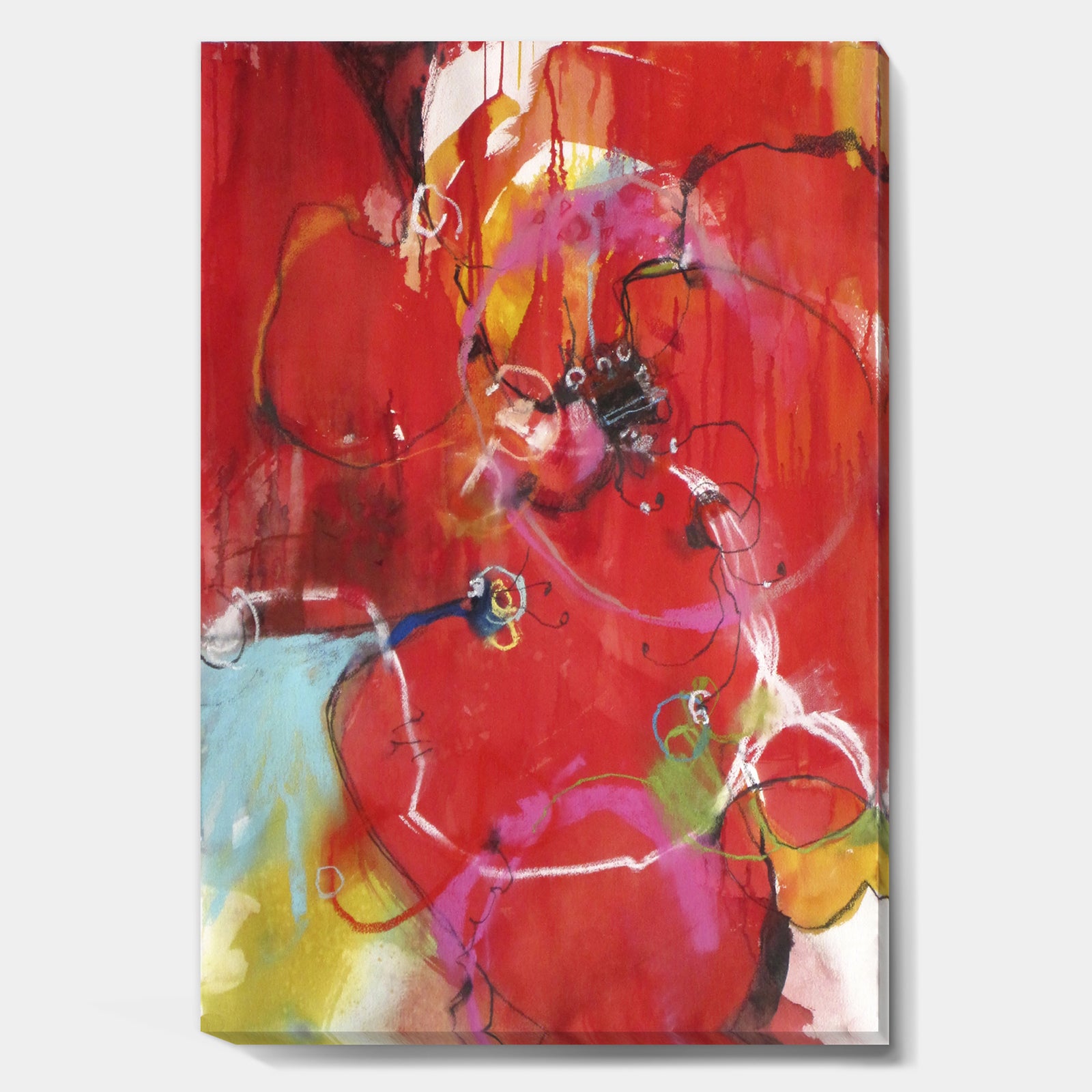 Blooming Red - Modern & Contemporary Gallery-wrapped Canvas