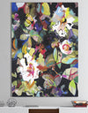 Colorful Flowers on Black - Modern & Contemporary Canvas Artwork