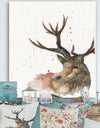 Deer on White - Cottage Canvas Wall Art