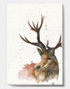 Deer on White - Cottage Canvas Wall Art