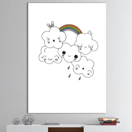 Happy Rainbow Clouds - Modern & Contemporary Canvas Art Print