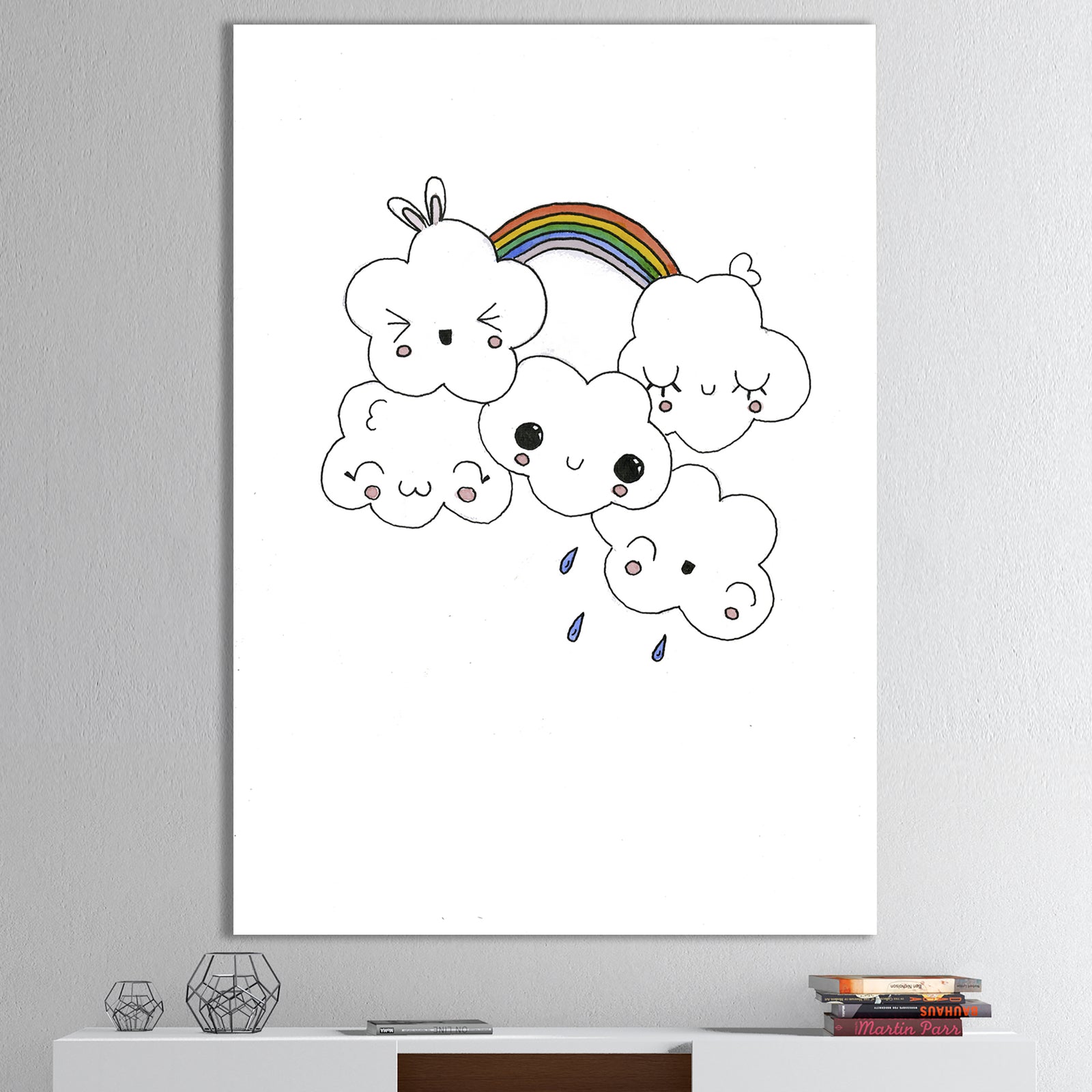 Happy Rainbow Clouds - Modern & Contemporary Canvas Art Print