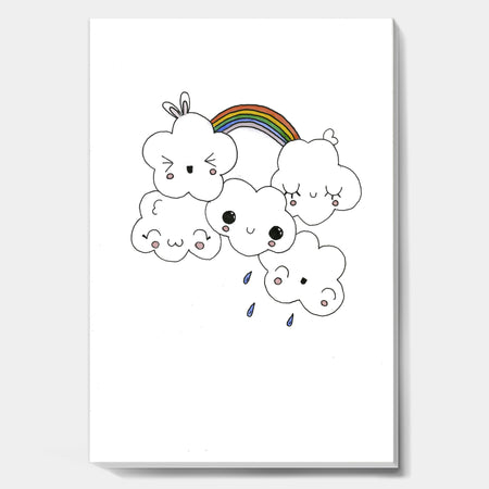 Happy Rainbow Clouds - Modern & Contemporary Canvas Art Print