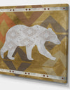 Patterned Walking White Bear - Traditional Canvas Wall Art