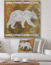 Patterned Walking White Bear - Traditional Canvas Wall Art