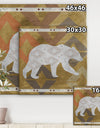 Patterned Walking White Bear - Traditional Canvas Wall Art