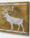 Patterned Walking White Moose - Traditional Gallery-wrapped Canvas