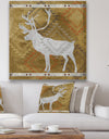 Patterned Walking White Moose - Traditional Gallery-wrapped Canvas