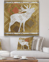 Patterned Howling White Moose - Traditional Canvas Artwork