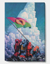 Donut Nation Robots Planting Flag - Modern & Contemporary Canvas Wall Art