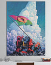 Donut Nation Robots Planting Flag - Modern & Contemporary Canvas Wall Art