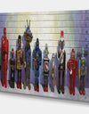 Robots Line Up Usual Suspects II - Modern & Contemporary Gallery-wrapped Canvas