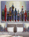 Robots Line Up Usual Suspects II - Modern & Contemporary Gallery-wrapped Canvas
