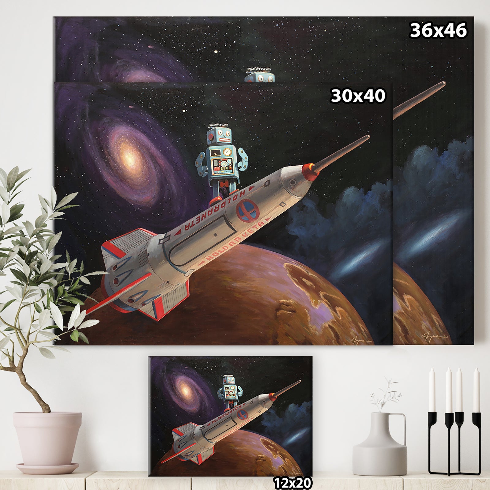 Rocket Surfer - Modern & Contemporary Canvas Art Print