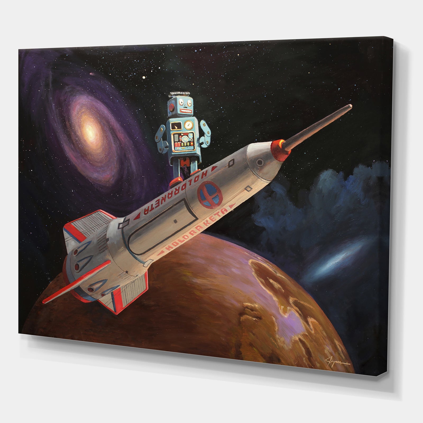 Rocket Surfer - Modern & Contemporary Canvas Art Print