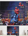 Robot Boxing - Modern & Contemporary Premium Canvas Wall Art