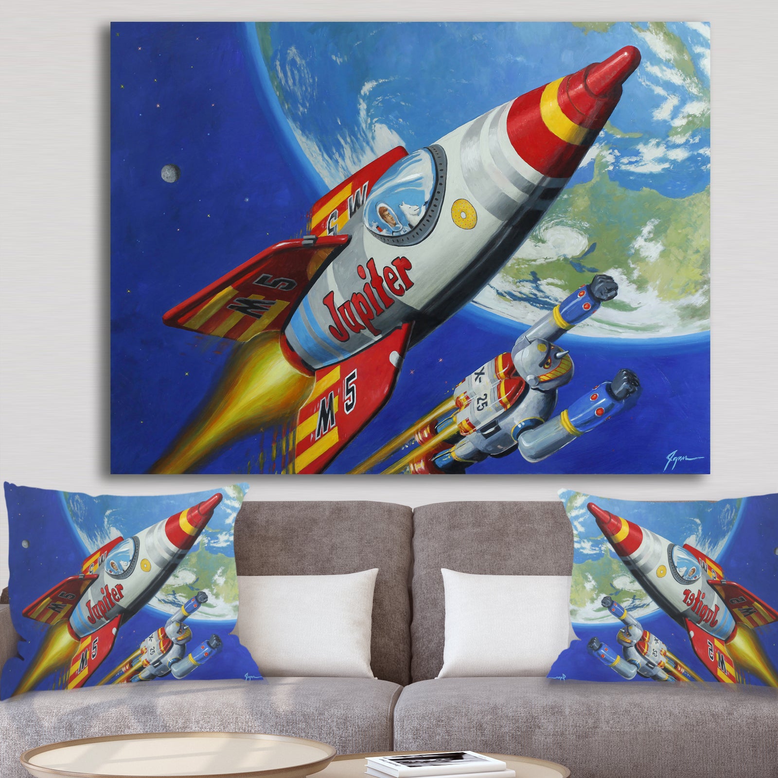 Space Patrol 2 - Modern & Contemporary Canvas Wall Art